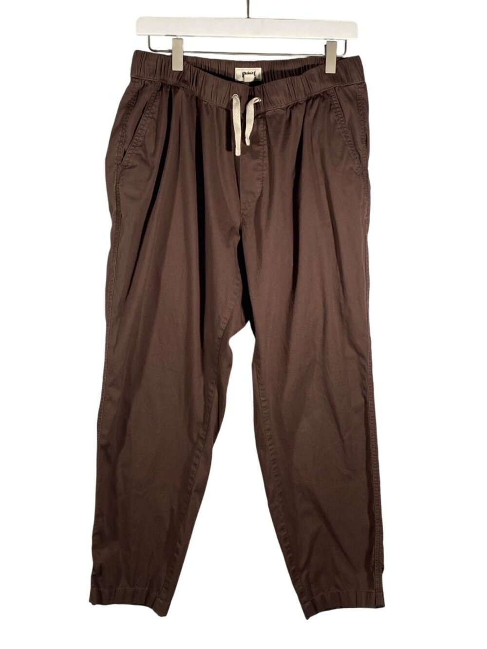 Pact Daily Twill pants Organic Cotton Brown Twill Drawstring Pants Size L